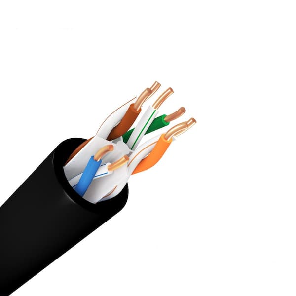 Syston Cable Technology 250 ft. Black 23/4 Solid Copper Cat6e CMR (Riser) Bulk Data Cable