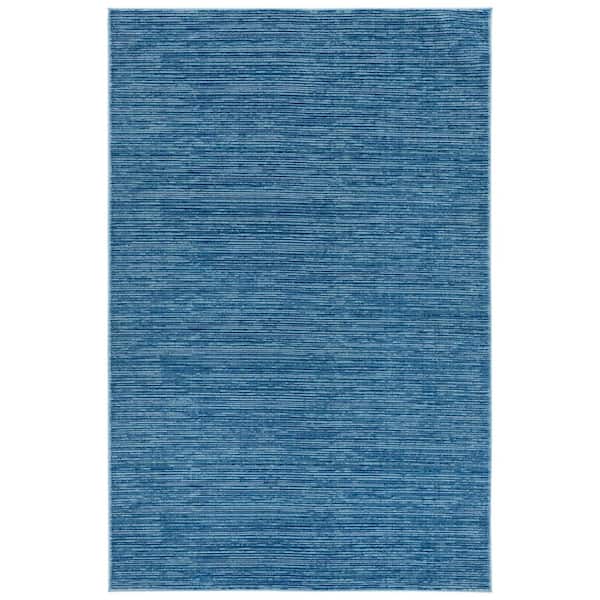 Vision Blue 2 ft. x 4 ft. Solid Marle Area Rug