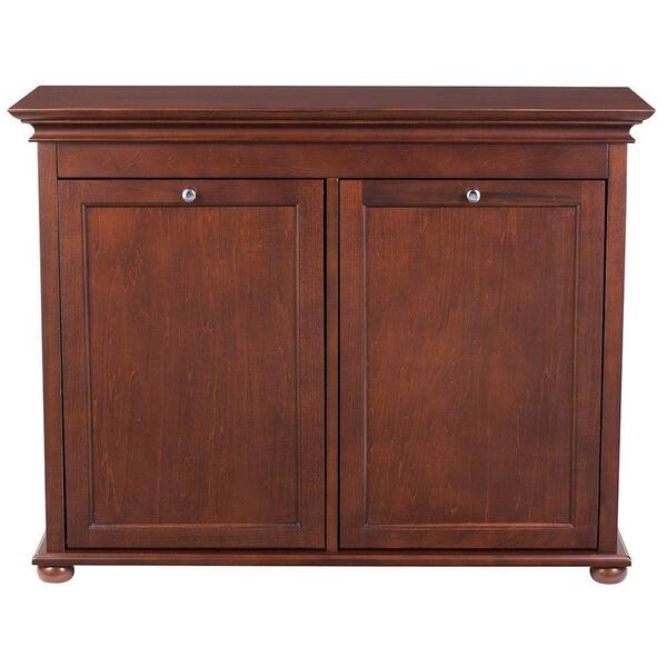 Home Decorators Collection Hampton Harbor 35 in. Double Tilt-Out Hamper in Sequoia