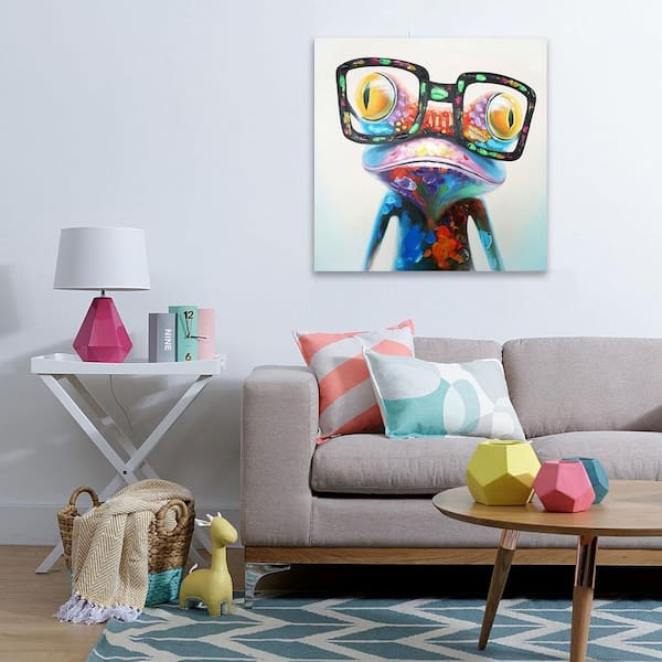 Canvas Wall Art 40 in. x 40 in. Colorful Animal Painting Pictures