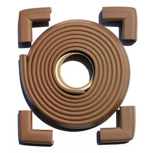 12 ft. Edge and Corner Safety Cushion Roll Plus Corners in Brown (4-Pack)