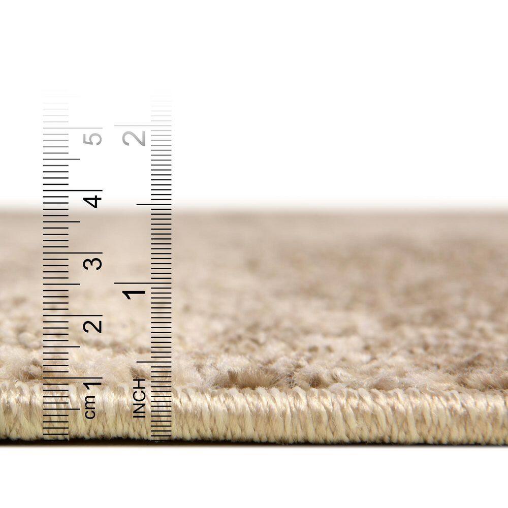 Modern Bone Beige Rectangular Tufted Area Rug, 10' x 13'