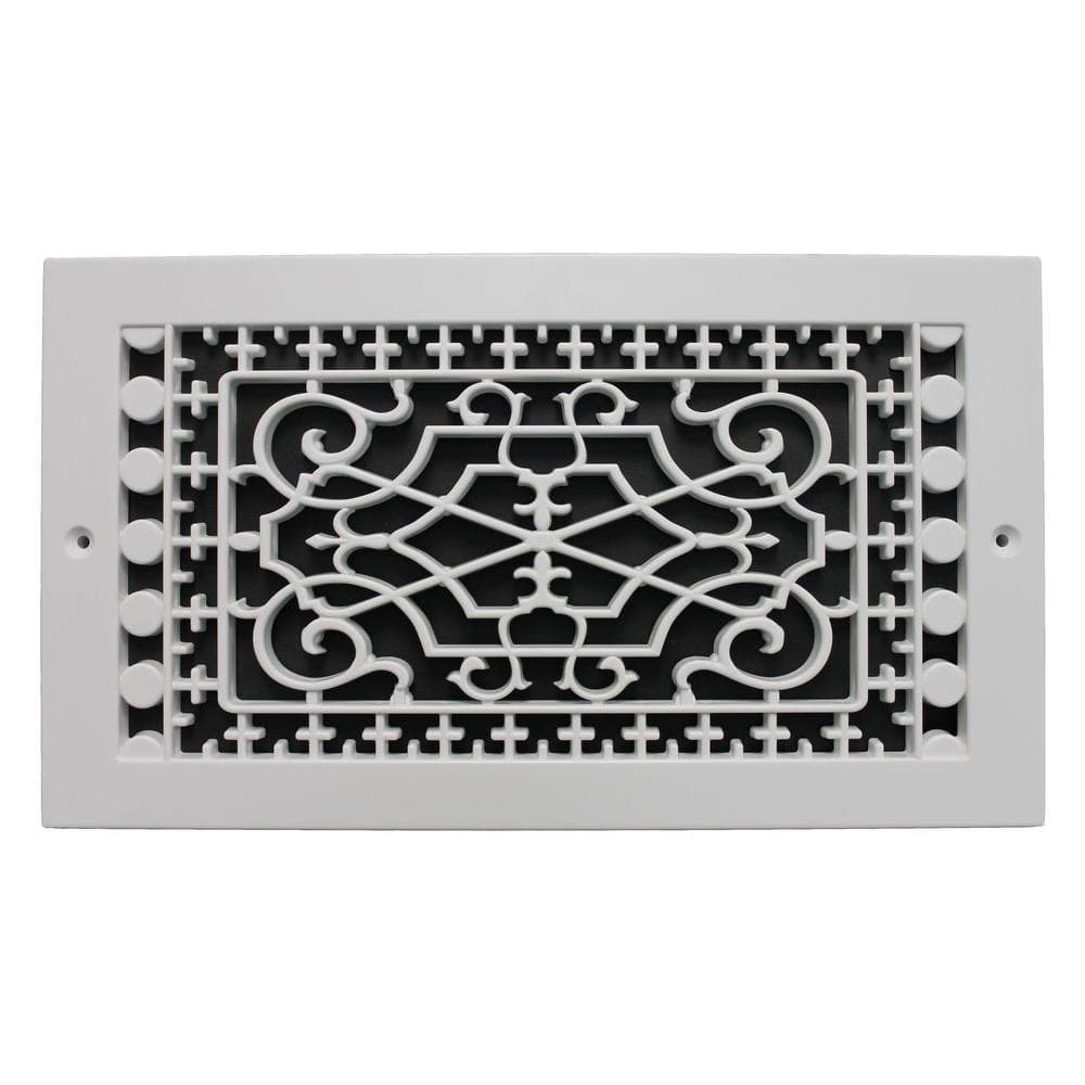 Smi Ventilation Products Victorian Base Board 12 In X 6 In Opening 8 In X 14 In Overall Size Polymer Decorative Return Air Grille White Vbb612 The Home Depot