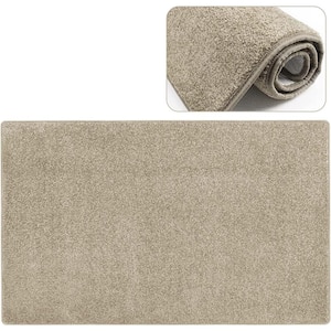 Cream Gray 36 in. x 24 in. Polypropylene Non Slip Doormat Indoor Carpet Stair Tread Cover Landing Mat