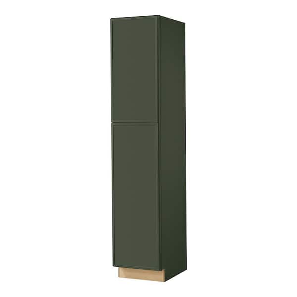Leyton 18 in. W x 24 in. D x 90 in. H Ready to Assemble Plywood Slim Shaker Pantry Kitchen Cabinet in Fern Green
