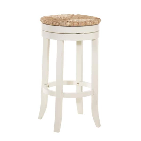 Carolina Chair and Table Irving 30 in. Antique White Swivel Bar Stool