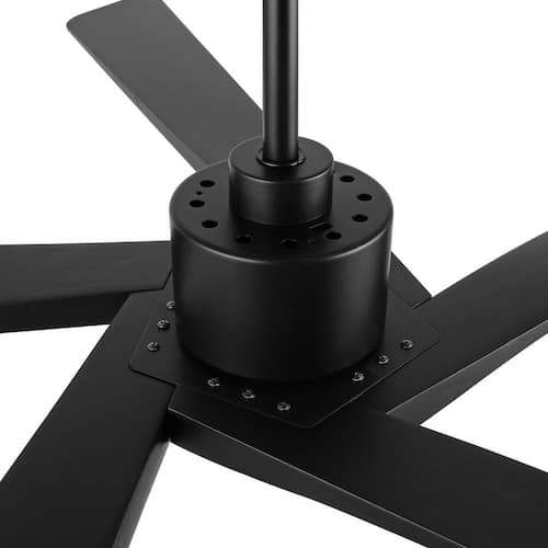 64 in. DC Indoor Black Ceiling Fan without Lights, 5 Reversible Carved Solid Wood Blades Remote Control Ceiling Fans