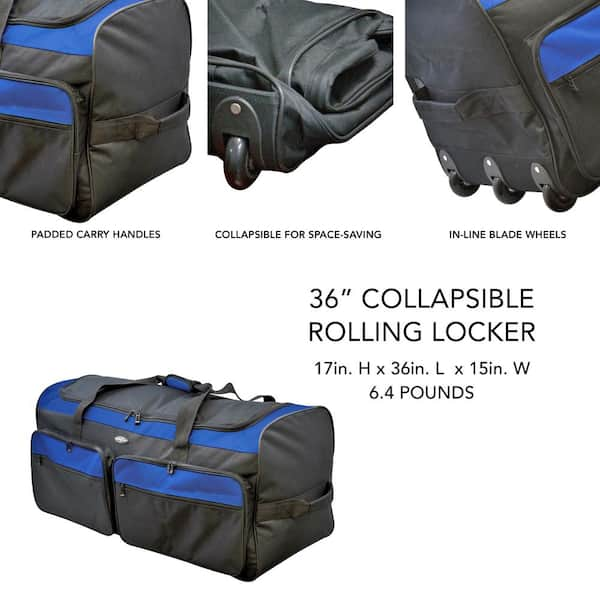 36 in. Tri Fold Rolling Duffel Bag with 3 Blade Wheels and Folding Base 83036N 410 The Home Depot