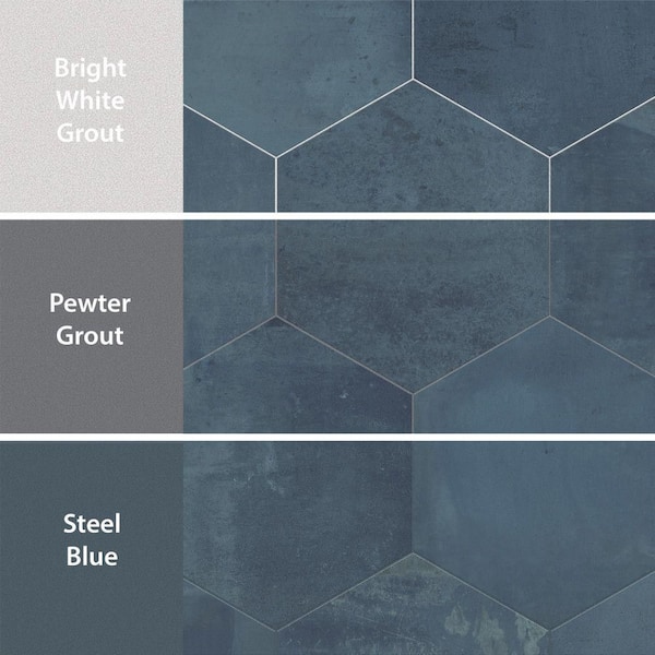 Merola Tile Argillos Hex Deep Blue 21 in. x 24 in. Porcelain Floor and Wall Tile (10.2 sq. ft. /Case) FZT24XADB