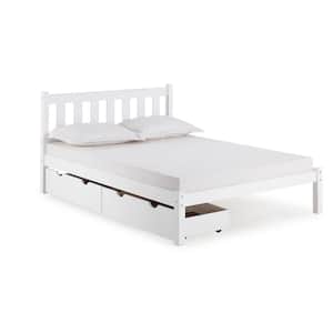Poppy White Full Bed with Storage Drawers