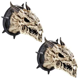 Horned Dragon Skull Novelty Wall Trophy: Set of 2