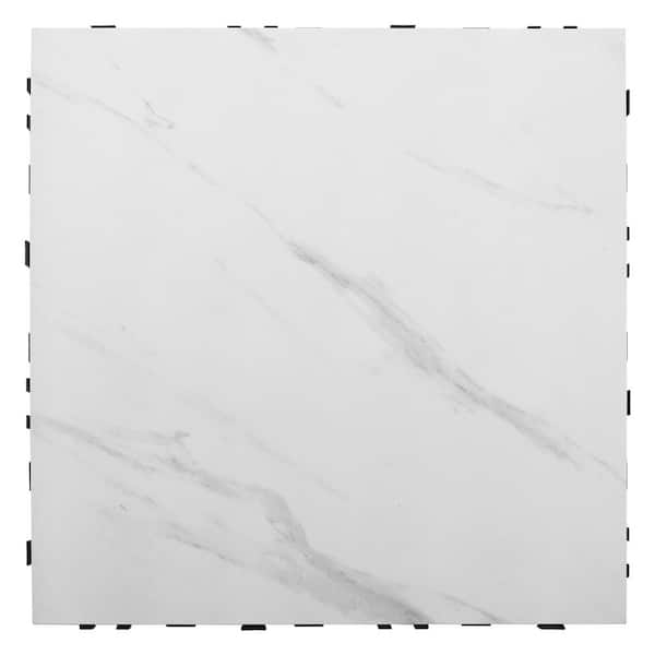 NewTechWood 12 in. x 12 in. Outdoor Ceramic Quick Deck Tiles (5-Pieces Per Box) Padua in Smoke White