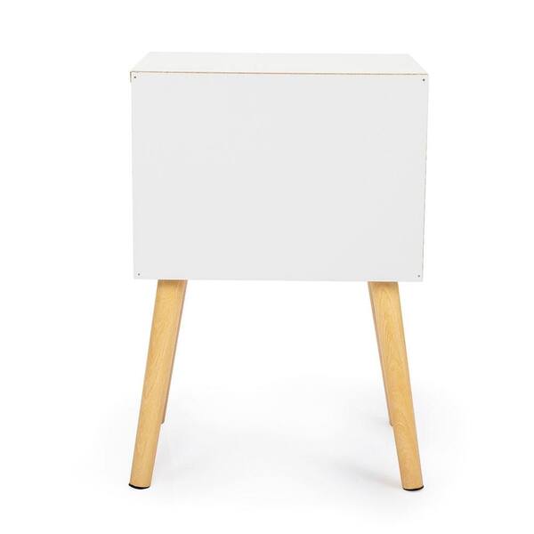 FUFU&GAGA 2-Drawer White Nightstands Side Table Bedside Table 18.9 in. H x  15.7 in. W x 11.6 in. D KF200150-01 - The Home Depot