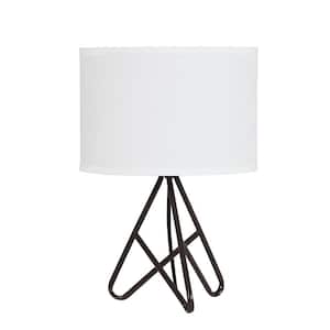 17.5 in. Brown Standard Light Bulb Bedside Table Lamp
