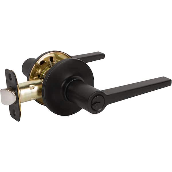 DELANEY HARDWARE Tulina Black Keyed Entry Door Lever