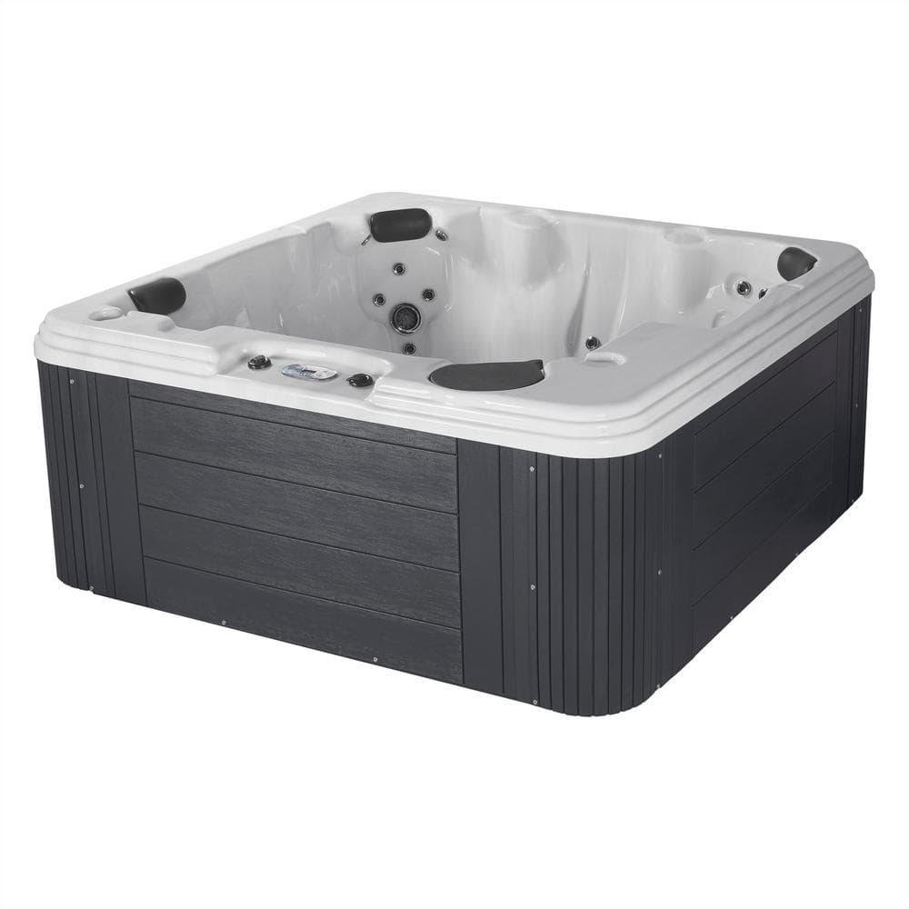 Annapolis 6-Person Gray and White Polyethylene Hot Tub
