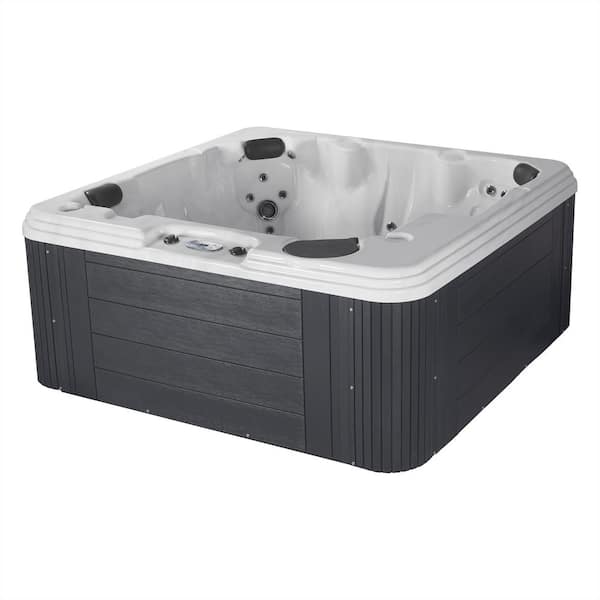 Annapolis 6-Person 50-Jet 240-Volt 2-Pump Acrylic Lounger Hot Tub with LED Waterfall