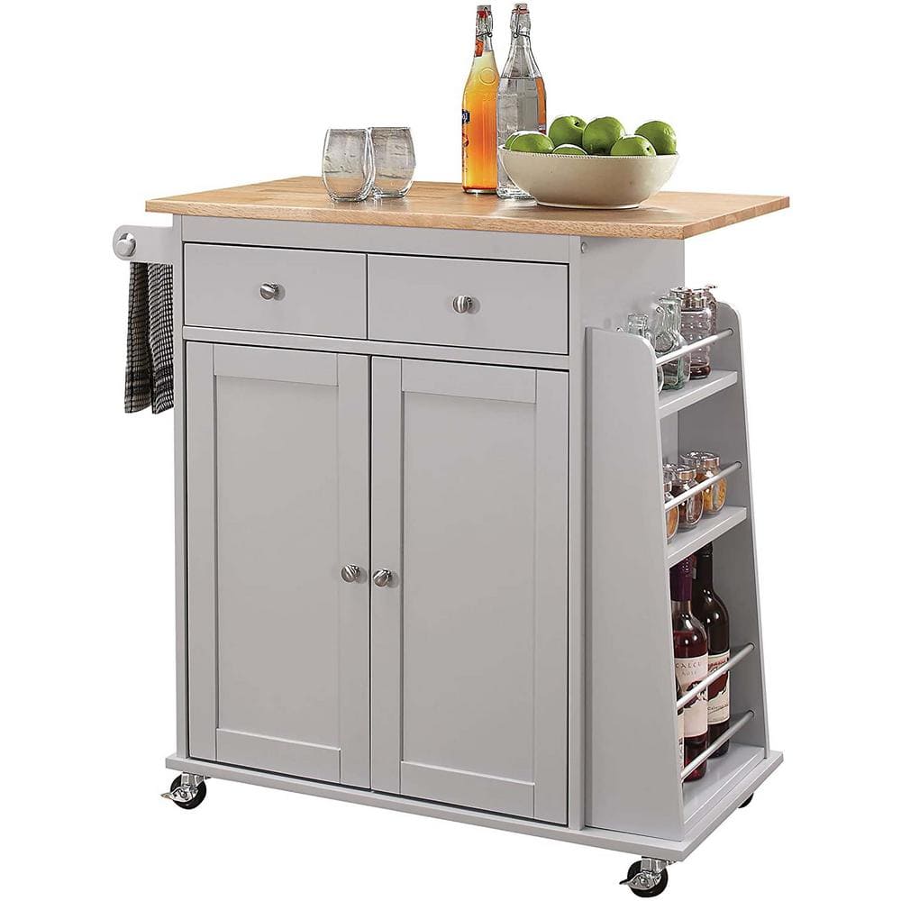 Whatseaso Casual Sty;e Wooden Kitchen Island L-K110498736 - The Home Depot