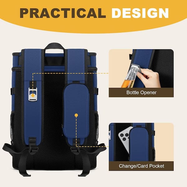 Insulated Cooler Backpack Expandable Leakproof Waterproof Dual Compartments 30L Insulated Backpack Cooler Waterproof Leak-Proof Dual  main image 3