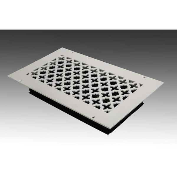 SteelCrest Victorian 12 in. x 6 in. White Powder Coat Steel Wall Ceiling Vent with Opposed Blade Damper