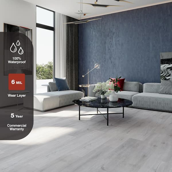 Mont-Orford Gray Oak 6 MIL x 7.2 in. W x 48 in. L Click Lock Waterproof Luxury Vinyl Plank Flooring (28.84/sq. ft./Case)