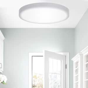 11.81 in. 28W White Round Integrated LED Modern Flush Mount,4000K Natural White