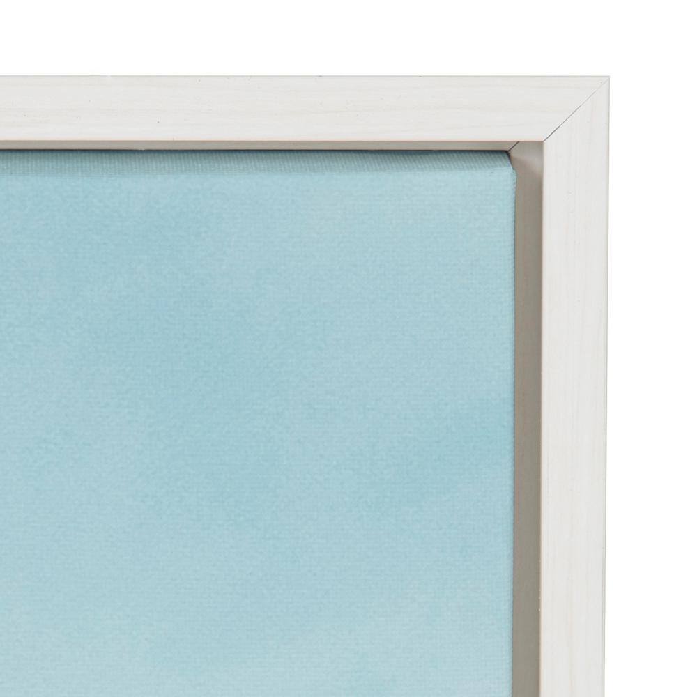 Sylvie Coastal Coconut Palm Tree Beach Canvas Set in White Frame