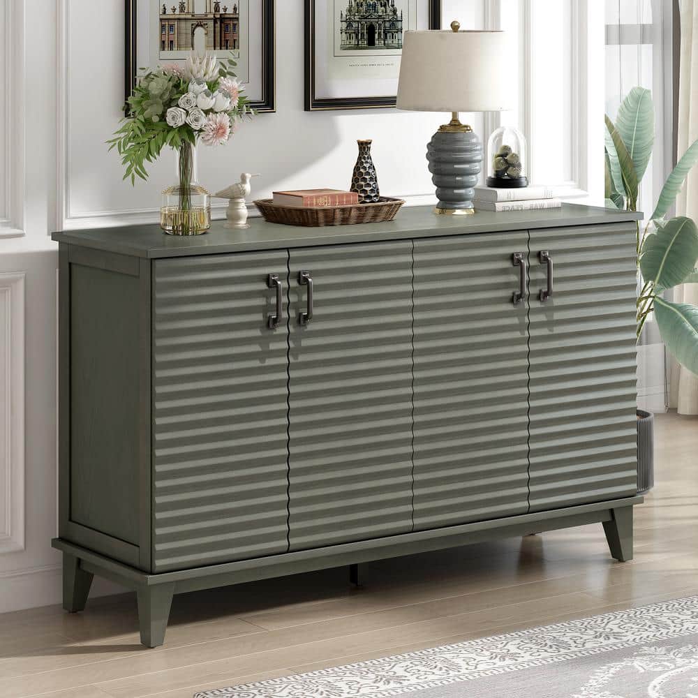 60 in. W x 18 in. D x 36 in. H MDF Ready to Assemble Floor Kitchen Cabinet 