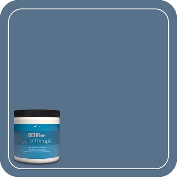 BEHR PREMIUM PLUS 8 oz. #PPU14-01 Arrowhead Lake Satin Enamel Interior/Exterior Paint & Primer Color Sample