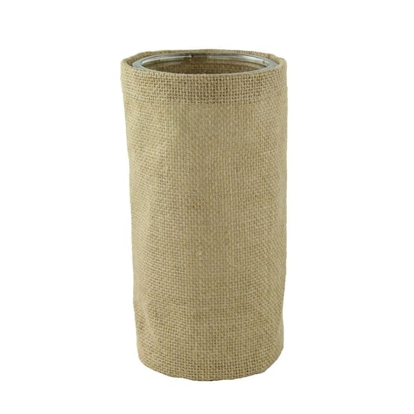 Syndicate 8-1/4 in. Round Burlap with Glass Cylinder