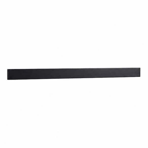 23 in Black Stainless Steel Magnetic Knife Holder with 4 Hooks and Adhesive Tape for No Drill Mounting