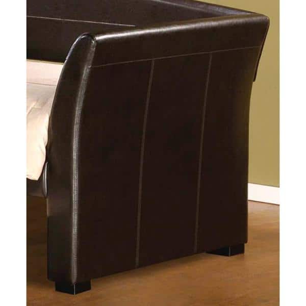 Montgomery Brown Faux Leather Twin Daybed with Trundle