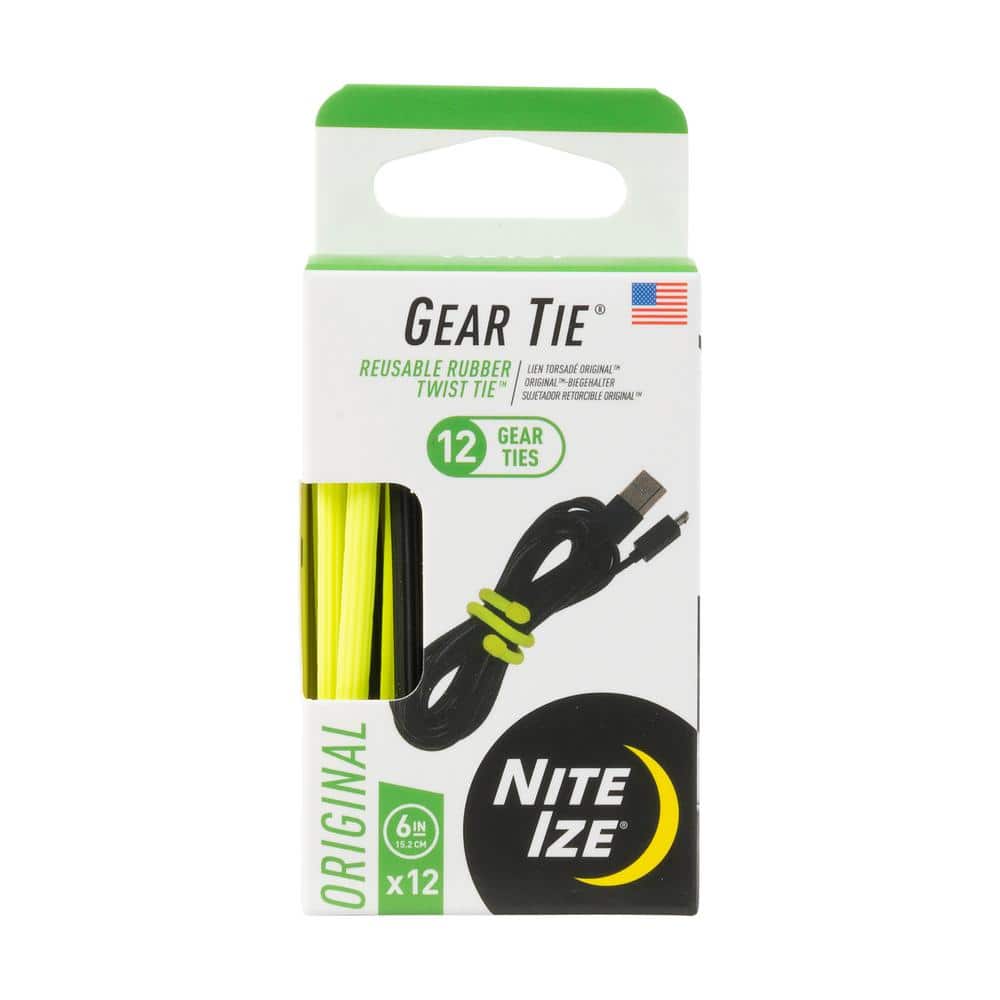 Nite Ize Gear Tie ProPack 6" Multi-Colored Twisty Ties Durable 4-Pack of 12
