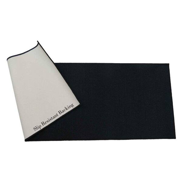 RugStylesOnline Rubber Solid Black 32 in. W x 96 in. L Stair