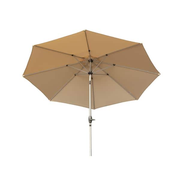 10 ft. Metal Market Tilt Patio Umbrella in Beige
