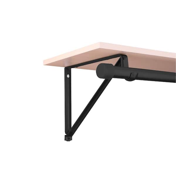 12.6in. L Matte Black Steel Shelving and Rod Bracket