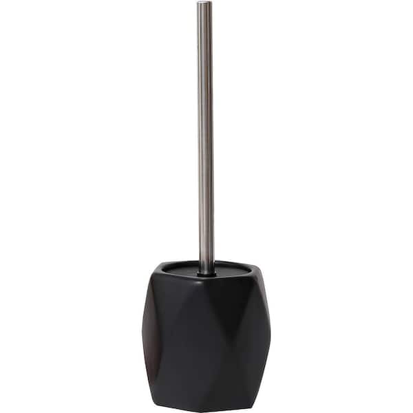 Bath Toilet Bowl Brush and Holder Diamond Stoneware Black