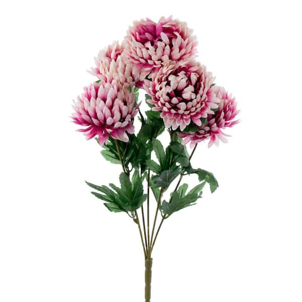 Vickerman 23 in. Mauve White Artificial Mum Bush Floral Arrangement ...