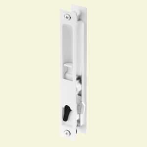 7-1/4 in. White, Diecast, Flush Mounted Sliding Patio Door Latch