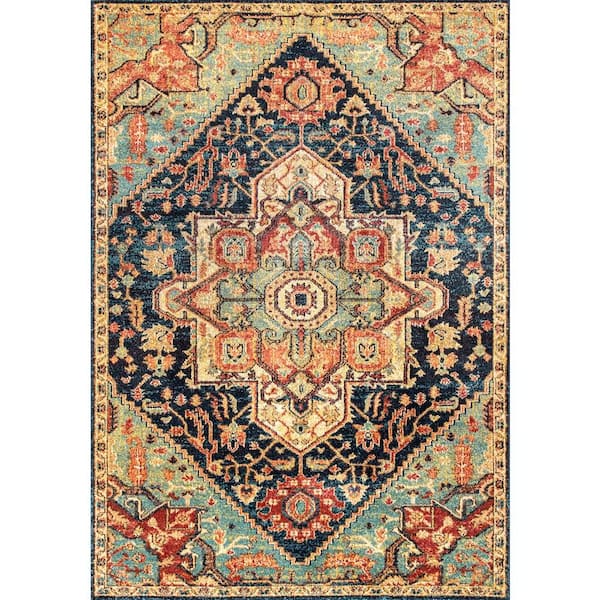 nuLOOM Tabetha Tribal Medallion Green 8 ft. 10 in. x 12 ft. Area Rug