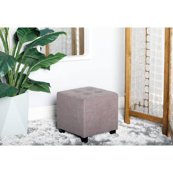 Litton Lane 14 in. Gray Wood Modern Storage Stool