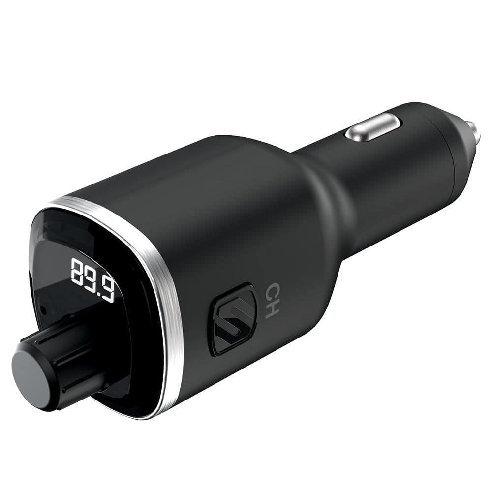 Bluetooth Car FM Transmitter with Dual 12W USB-C and USB-A Charging Ports, Black price history on PriceWatchPro