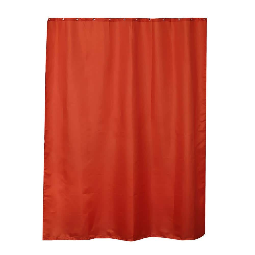 EVIDECO French home goods Extra Long 79 in. Orange Shower Curtain ...