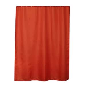 Extra Long 79 in. Orange Shower Curtain Polyester 12 Rings