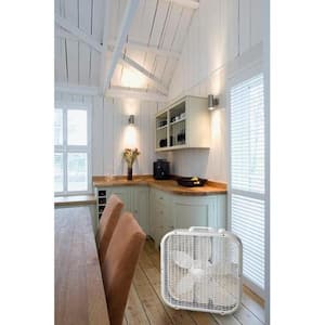 Save-Smart Energy Efficient 20 in. 3 Speed White Box Fan with Built-In Carry Handle