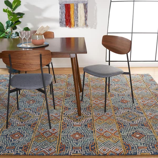 Aspen Blue/Gold 10 ft. x 14 ft. Bohemian Geometric Area Rug