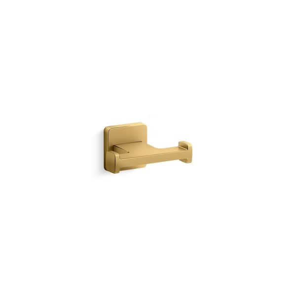 Mavera Wall Mounted Knob Robe Hook in Vibrant Brushed Moderne Brass