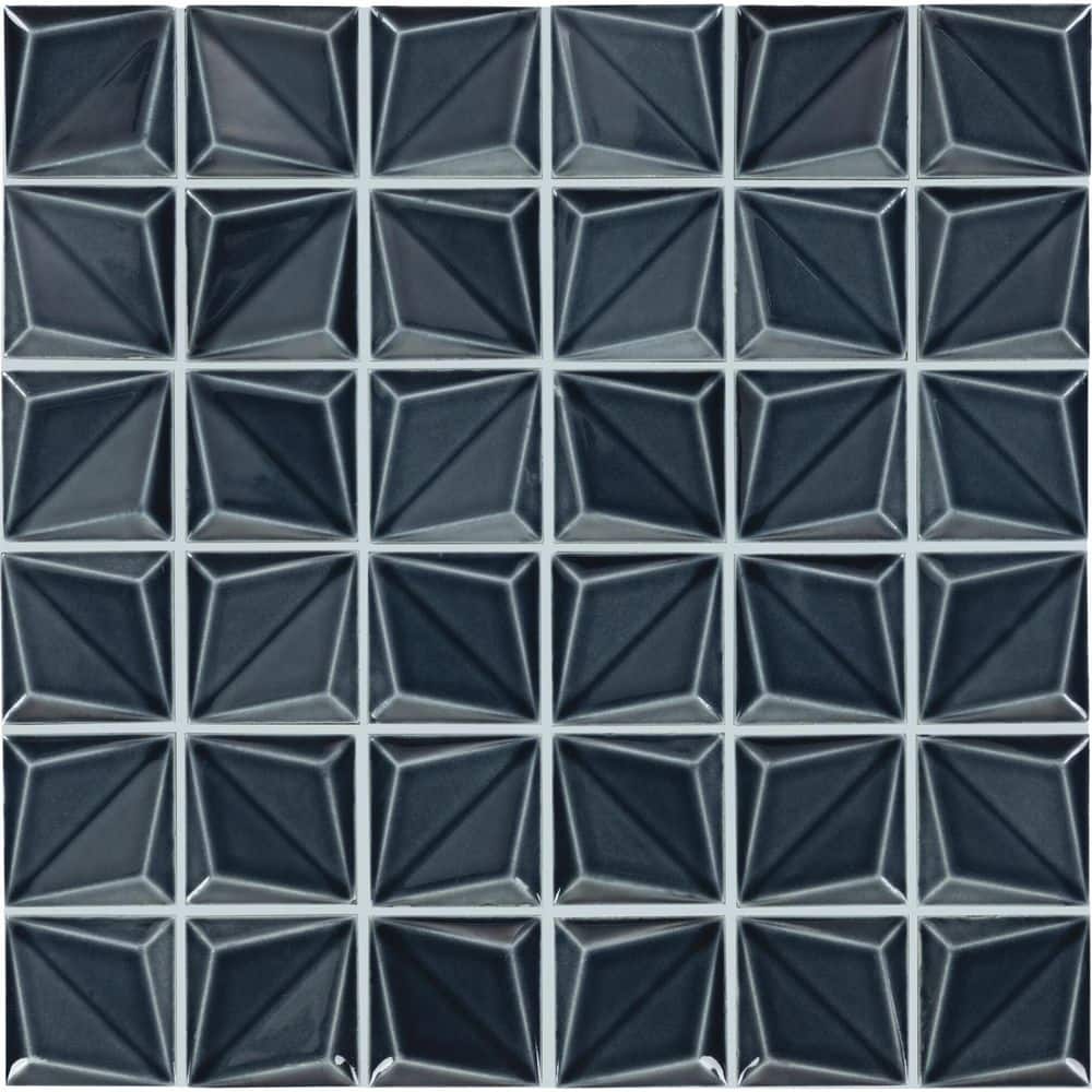 Artefino Vintage Angelite 12 in. x 12 in. Glossy Porcelain Floret Mosaic Tile (9.6 sq. ft. /case) price history on PriceWatchPro