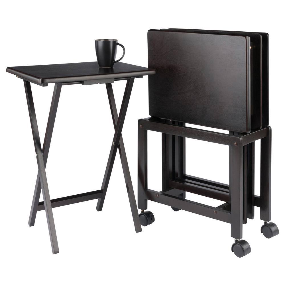 Allen 19 in. Coffee 5-Piece Snack Table Set - thumbnail 5