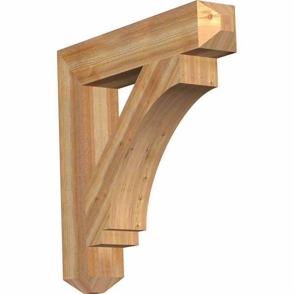 Ekena Millwork 6 in. x 34 in. x 34 in. Western Red Cedar Imperial Craftsman Rough Sawn Bracket